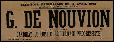 Élections Municipales : G. de Nouvion Candidat du Comité Républicain Progressiste