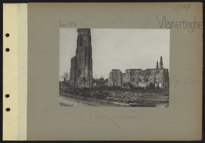 Vlamertinghe. L'église bombardée