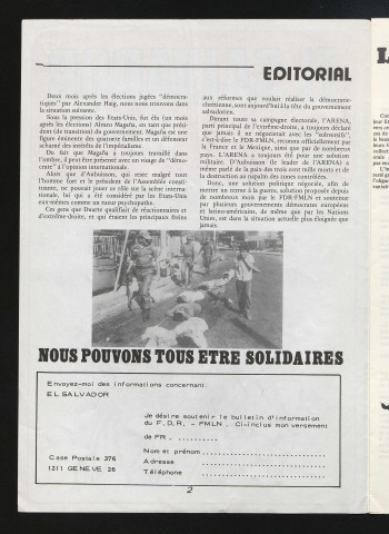 El Salvador libre international. Edition française - 1982