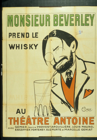 Monsieur Beverley prend le whisky au théâtre Antoine