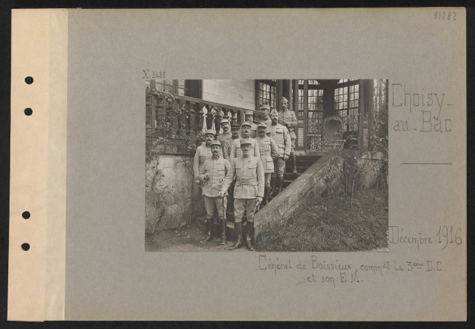Choisy-au-Bac. Général de Boissieux, commandant la 3e DI et son EM