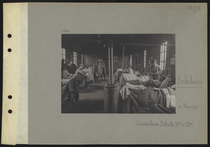 Belleville (Meurthe-et-Moselle). Ambulance. Grands blessés