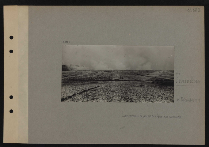 Frambois. Lancement de grenades, feux par escouade