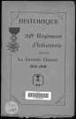 Historique du 298ème régiment d'infanterie