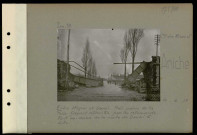 Aniche (Compagnie des mines d'). Entre Wazier et Douai. Usines de la fosse Gayant détruites par les Allemands. Pont au-dessus de la route de Douai à Lille