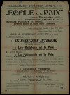 "Ecole de la paix" Cours et Conférences année 1910 (2me Partie)