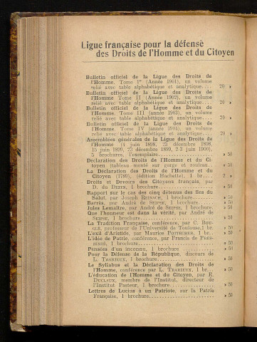 Avril 1905 - Bulletin officiel de la Ligue des Droits de l'Homme