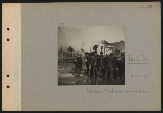 Bar-le-Duc. Incendie après le bombardement par cinq avions allemands