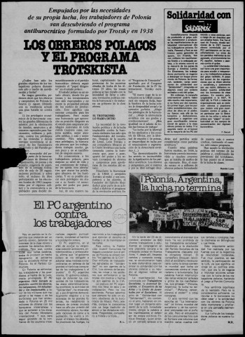 Opción. Edición especial 31/12/81, Sous-Titre : Periódico obrero por el socialismo, Autre titre : Opción (Buenos Aires)