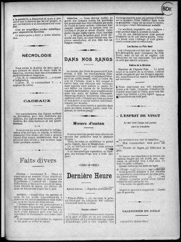Face aux Boches (1915-1918 : n°s 1-24), Sous-Titre : Bulletin destiné à la destruction du cafard dans les boyaux du front