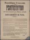 Protestation du Gouvernement de la Défense nationale contre le bombardement de Paris