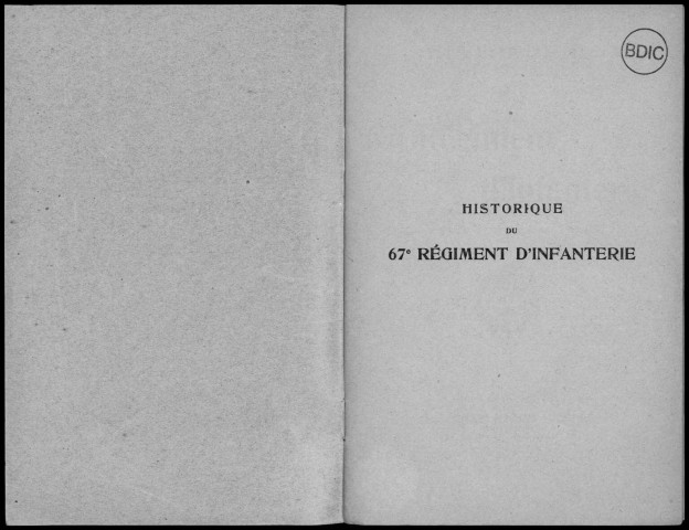 Historique du 67ème régiment d'infanterie
