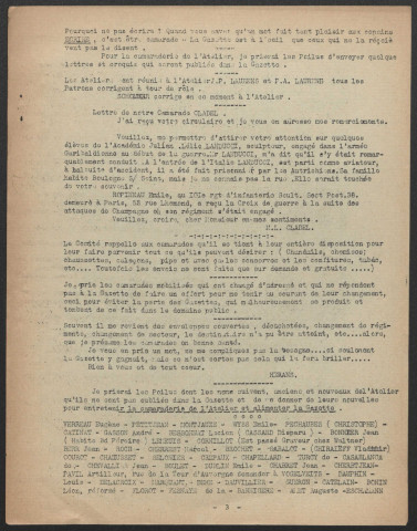 Gazette des ateliers Baschet-Schommer-Dechenaud - Année 1918 fascicule 1 et 2