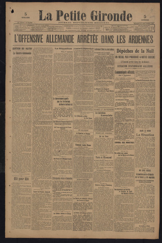 Septembre 1914 - La petite Gironde