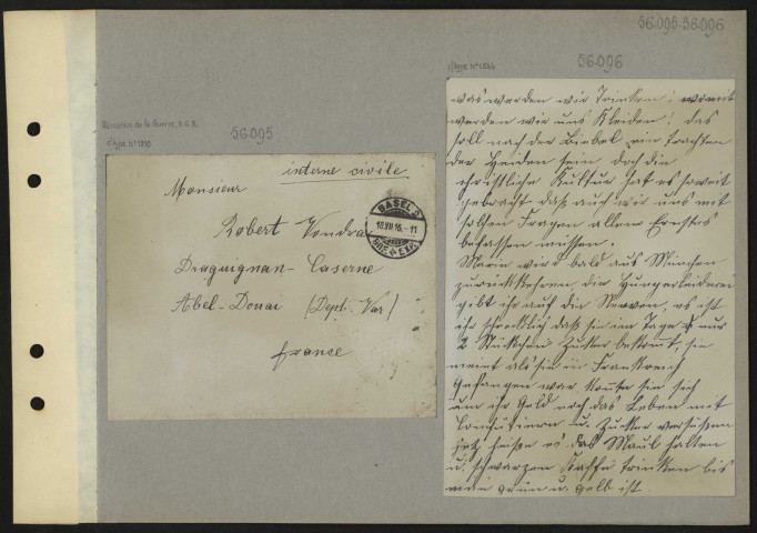 [Lettre à destination de Robert Vanibrar. 18 juillet 1916]