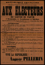 Élections législatives Canton de Pantin : Candidature Auguste Pellerin