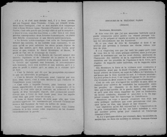 La question de la paix. Sous-Titre : Conférence au Familistère de Guise (Aisne) le 8 avril 1891