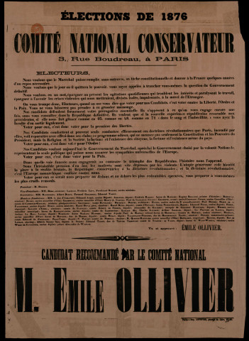 Candidat recommandé par le Comité national : M. Emile Ollivier