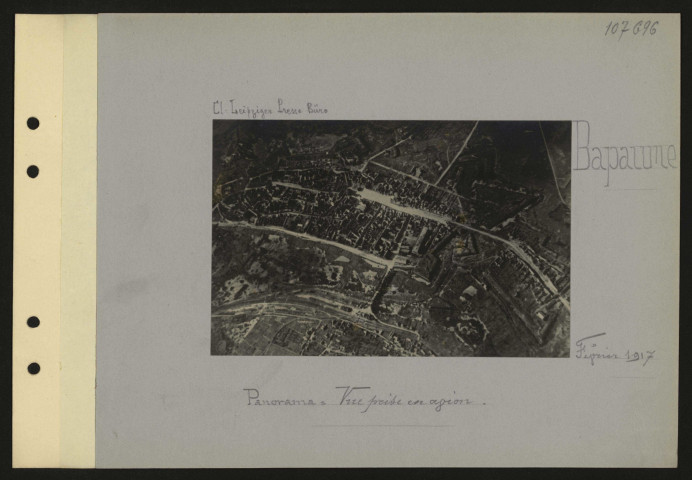 Bapaume. Panorama : vue prise en avion