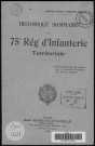 Historique du 75ème régiment territorial d'infanterie