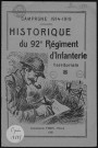 Historique du 92ème régiment territorial d'infanterie