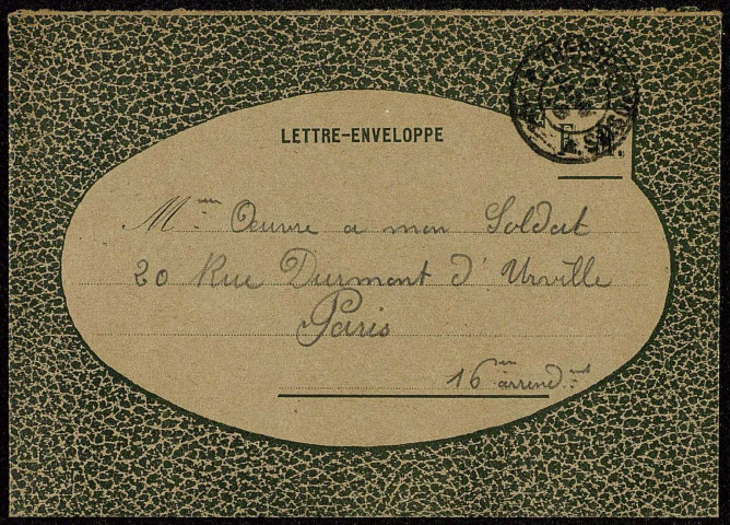 Lettres adressées à l'oeuvre "Mon soldat" : 1918