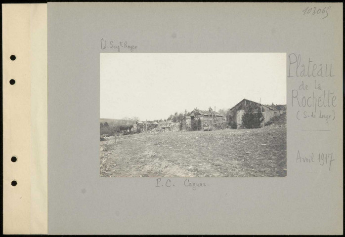 Plateau de la Rochette (sud de Leyr). Poste de commandement. Cagnas