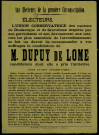 Aux électeurs de la première circonscription : M. Dupuy de Lome