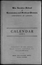 The London School of Economics and Political science (University of London). Calendar 1906-1907