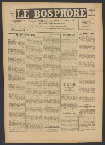 Décembre 1919 - Le Bosphore