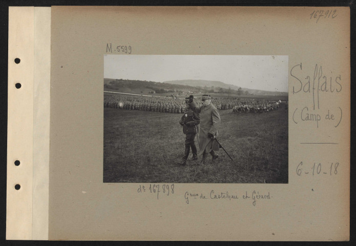 Saffais (camp de). Cf. n° 167898. Généraux de Castelnau et Gérard
