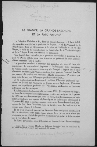 Relations France-Grande-Bretagne, 1911-1933