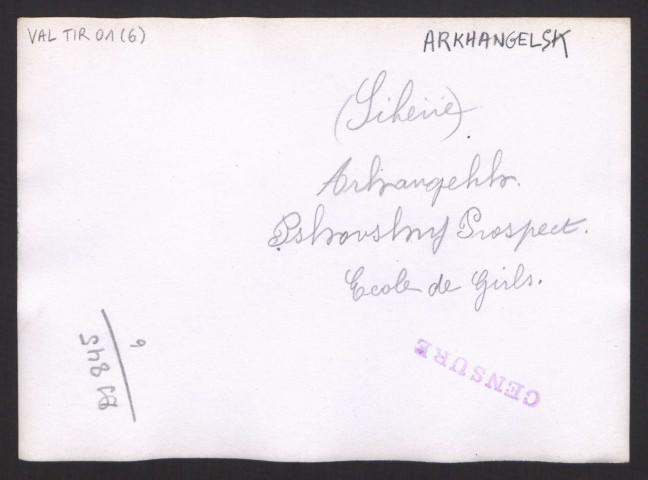 Arkhangelsk (Sibérie). Pskovsky prospect. Ecole de girls