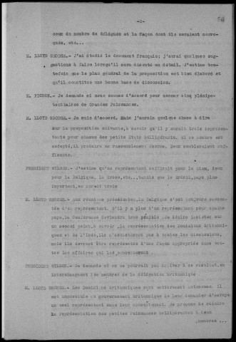 Conseil supérieur de guerre (CSG), dimanche 12 janvier 1919 à 16h15. Sous-Titre : Conférences de la paix