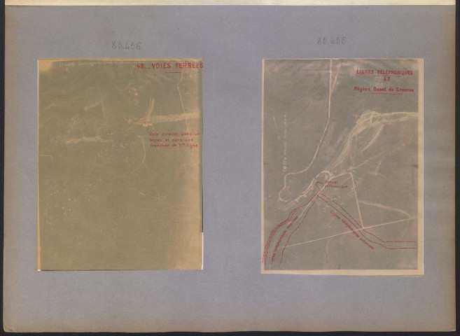[47. Lignes téléphoniques. Lignes enterrées et central (Ouest de Craonne)]