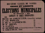Deuxième canton de Nantes Élections Municipales : Candidats du Comité Conservateur