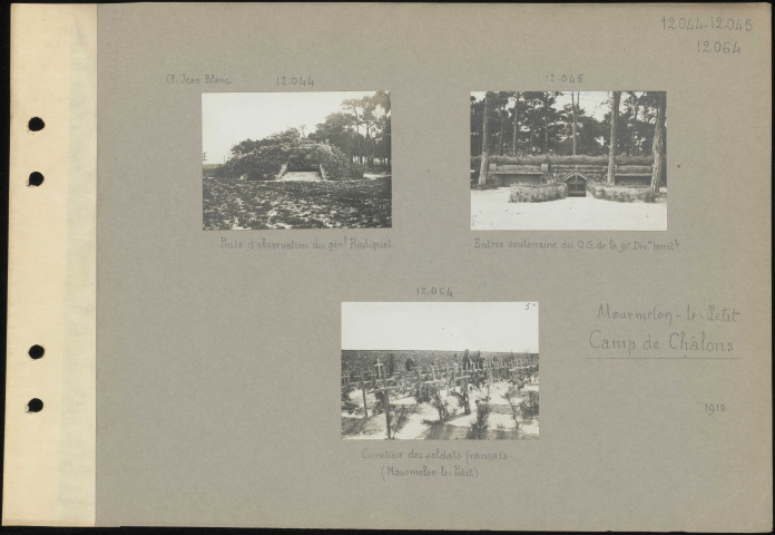 Mourmelon-le-Petit (Camp de Châlons). Poste d'observation du général Radiguet