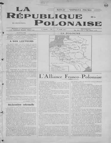 La République polonaise (1917; n°1-13)  Autre titre : Rzeczpospolita Polska