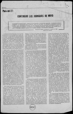 El Combatiente n°34, 26 agosto 1969. Sous-Titre : Organo del Partido Revolucionario de los Trabajadores por la revolución obrera latinoamericana y socialista