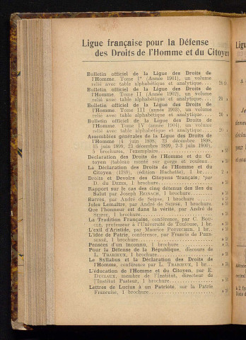 Mars 1905 - Bulletin officiel de la Ligue des Droits de l'Homme