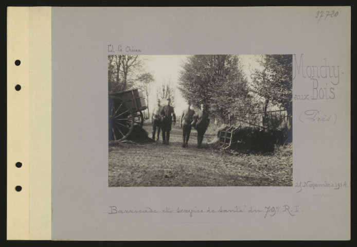 Monchy-au-Bois (près). Barricade et service de santé du 79e RI
