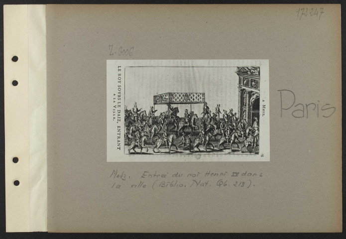 Paris. Metz. Entrée du roi Henri IV dans la ville (Bibliothèque nationale Qb 213)
