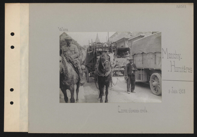 Monchy-Humières. Convoi d'évacués civils