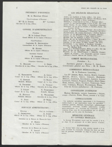 Année 1938. Bulletin de l'Union des blessés de la face "Les Gueules cassées"