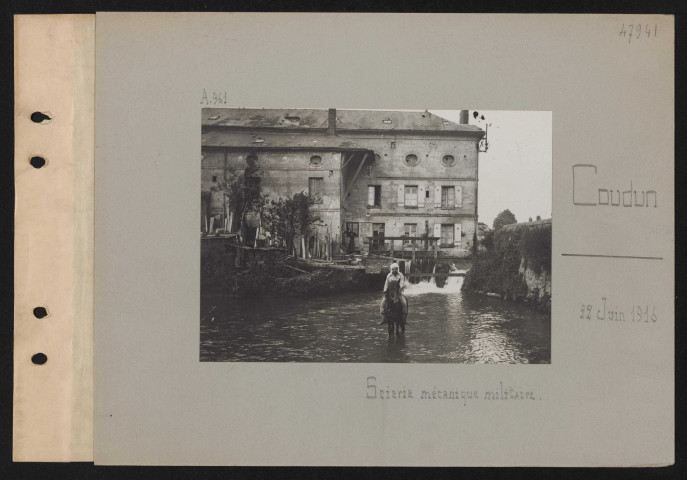 Coudun. Scierie mécanique militaire