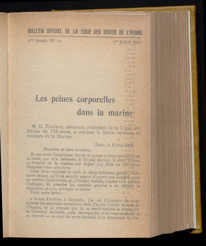 Juillet 1902 - Bulletin officiel de la Ligue des Droits de l'Homme