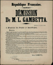 Démission De M. L. Gambetta