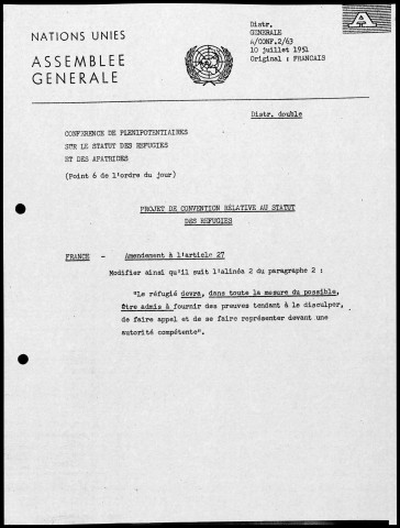 Amendements. 10 juillet 1951