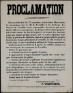 Proclamation : Toutes les personnes qui… Serviront l'ennemi… Seront punis de peine de mort