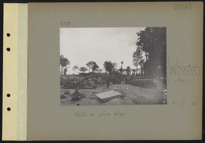 Woesten (près). Dépôt du génie belge